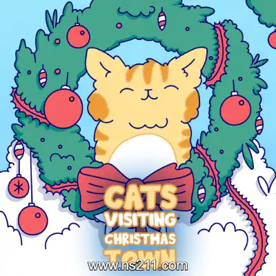 猫造访圣诞小镇